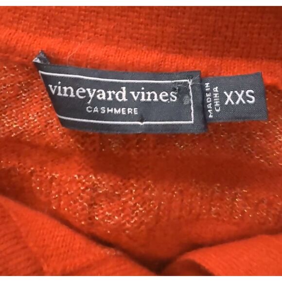 Vineyard Vines 100% Cashmere Red Velvet Shine Stripe Polo Women’s Pullover XXS - Picture 5 of 11
